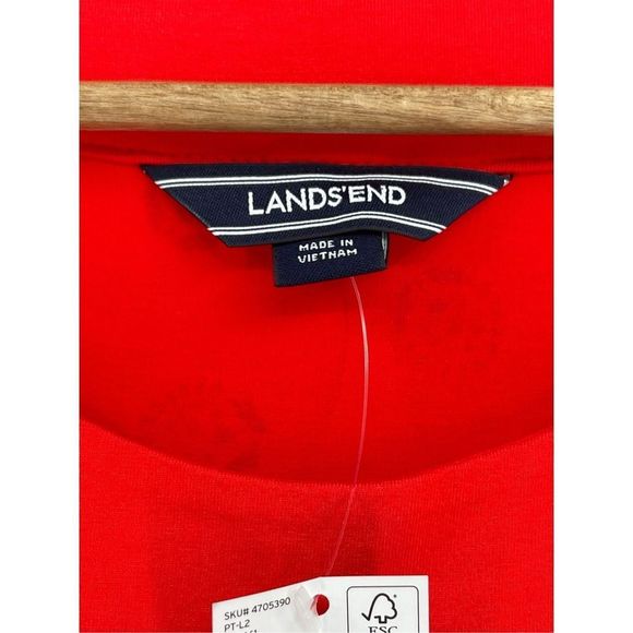 Lands End Maxi Dress Women’s Large Red Tank Sleeveless Long‎ Bright Cherry Print - Picture 9 of 12